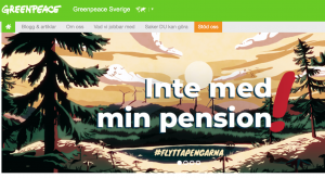 Greenpeace-Boykott: Nicht mit meiner Pension (Screenshot: Greenpeace Schweden).
